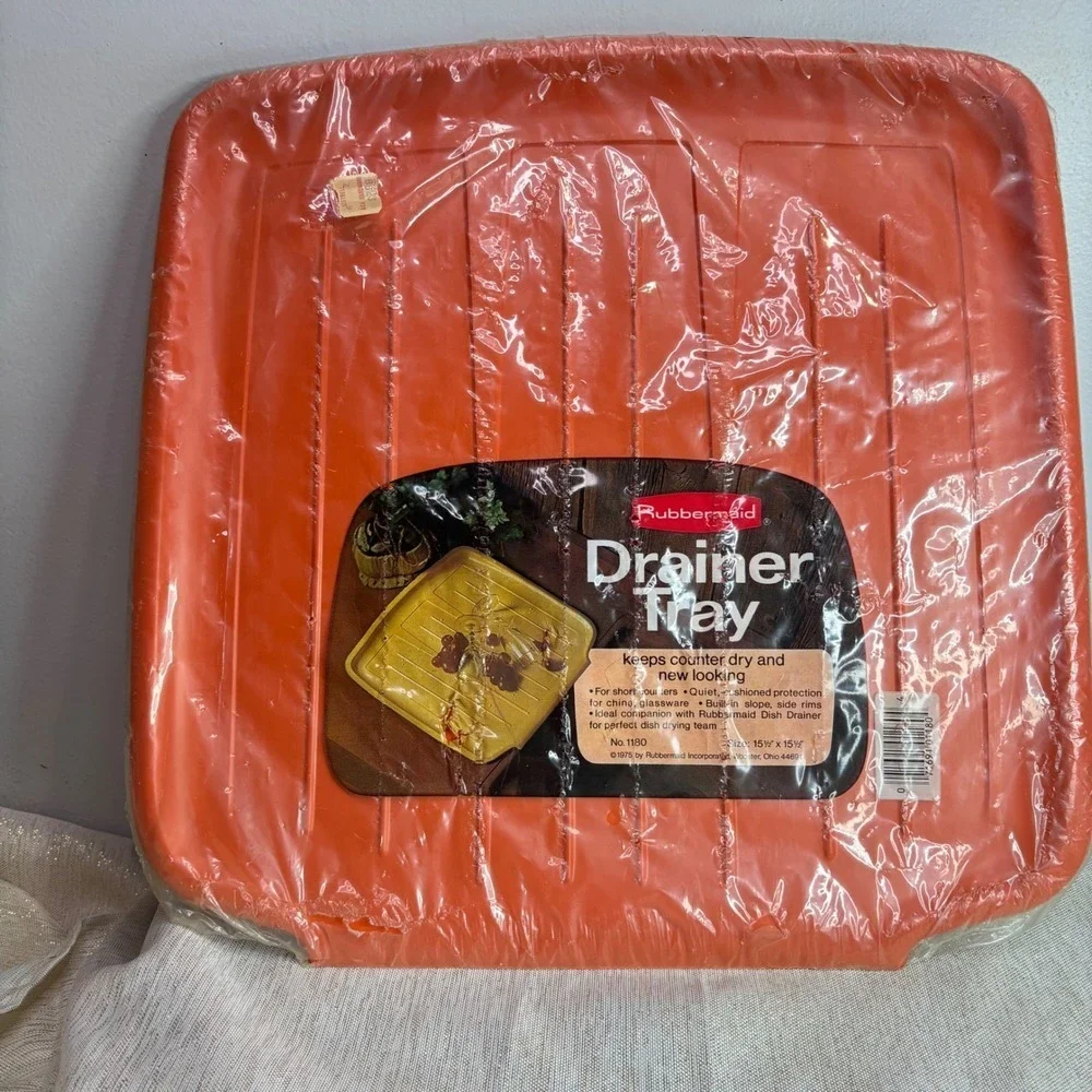 Rubbermaid Drainer Tray Orange 1975 Model 1180 Kitchen Countertop Organizer